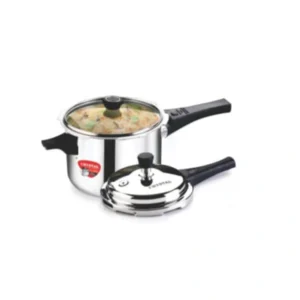 CRYSTAL TRI-PRO TRIPLY PRESSURE COOKER O/L 3 LTR WITH GLASS LID